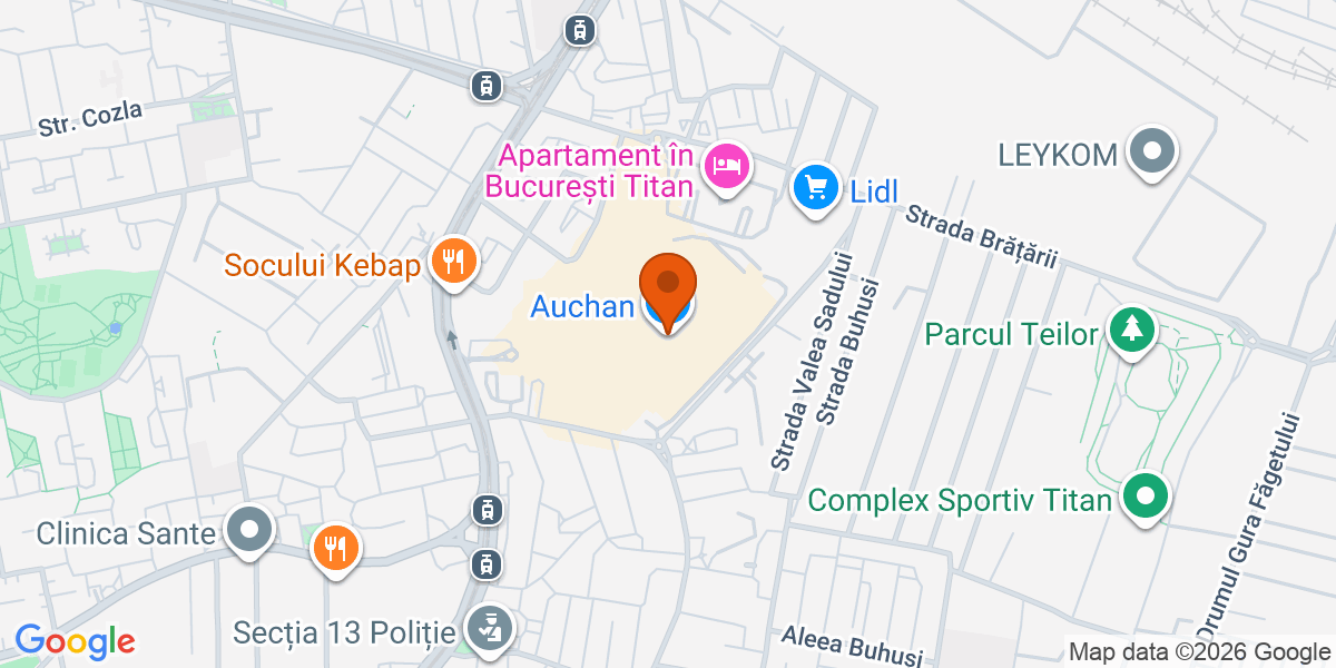 Hartă - Auchan Titan, Bulevardul 1 Decembrie 1918, București